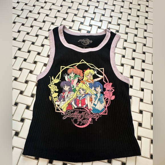 Sailor Moon Crystal Kids Black Tank Top - Picture 1 of 5